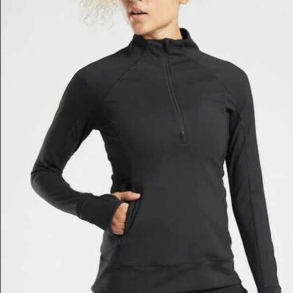 Athleta Tops - Athleta Whittier Peak Half Zip Black NWT XS